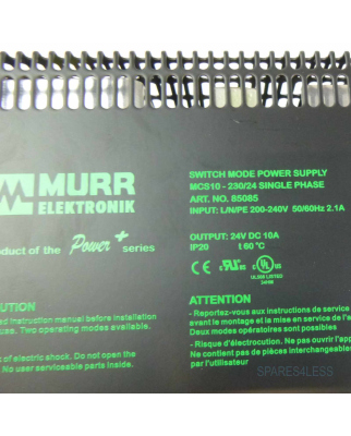 MURR ELEKTRONIK Power Supply MCS10-230/24 Single Phase 85085 GEB