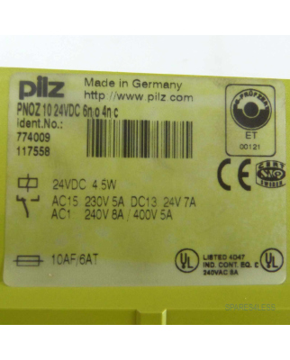 Pilz Not-Aus-Schaltgerät PNOZ 10 24VDC 6n/o 4n/c 774009 GEB
