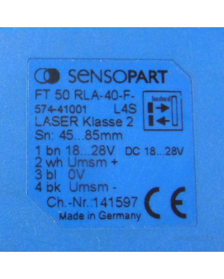 SENSOPART Abstandssensor FT 50 RLA-40-F-L4S 574-41001 GEB