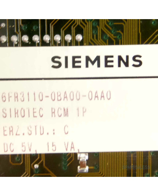 Siemens Sirotec RCM 1P RC-CPU 6FR3110-0BA00-0AA0 E-Stand:C GEB