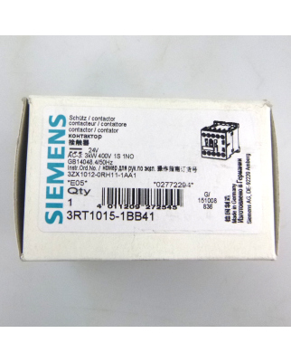 Siemens Schütz 3RT1015-1BB41 OVP