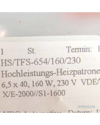 HS Heizelemente Heizpatrone HS/TFS-654/160/230 OVP