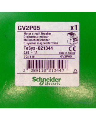 Schneider Electric Motorschutzschalter GV2P05 TeSys-021344 OVP