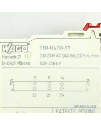 WAGO Relaisausgangsklemme ITEM-NO: 750-517 GEB
