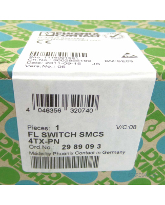 Phoenix Contact Ethernet Switch FL SWITCH SMCS 4TX-PN 2989093 SIE