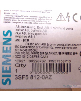 Siemens AS-Interface Gehäuse 3SF5 812-0AZ blau/gelb zwei Drucktasten OVP