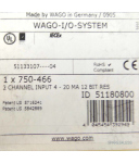 WAGO IO-Modul DC24V Eing. Strom 750-466 SIE