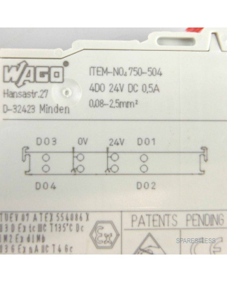 WAGO Digital Ausgangsklemme ITEM-NO: 750-504 OVP