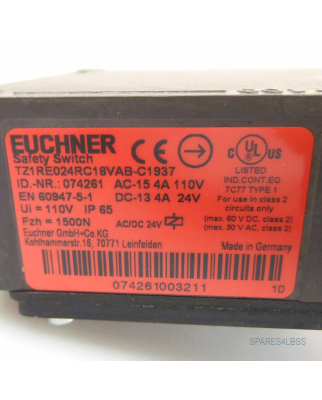 Euchner Sicherheitsschalter TZ1RE024RC18VAB-C1937 074261 OVP