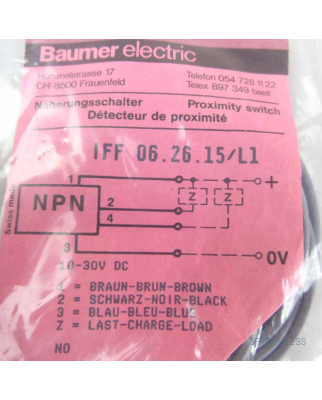 Baumer electric Näherungsschalter IFF 06.26.15/L1 OVP