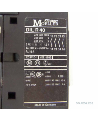 Klöckner Moeller Hilfsschütz DILR40 220V/50HZ 240V/60Hz GEB