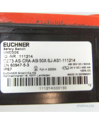 Euchner Sicherheitsschalter CET3-AS-CRA-AB-50X-SJ-AS1-111214 111214 GEB