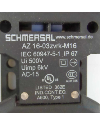SCHMERSAL Sicherheitsschalter AZ 16-03zvrk-M16 GEB