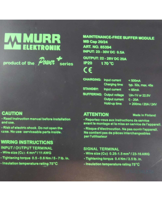 Murr Elektronik Puffermodul MB Cap 20/24 85394 GEB
