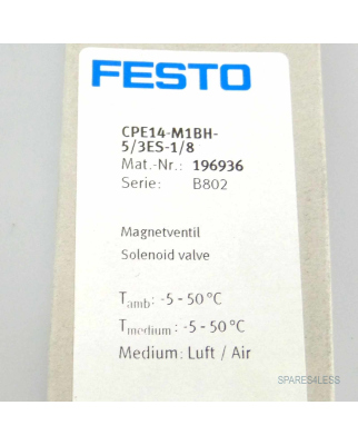 Festo Magnetventil CPE14-M1BH-5/3ES-1/8 196936 OVP
