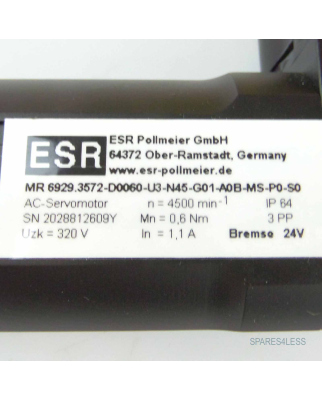 ESR Pollmeier GmbH AC-Servomotor MR 6929.3572-D0060-U3-N45-G01-A0B-MS-P0-S0 OVP