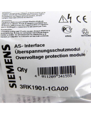 Siemens AS-Interface Überspannungsschutzmodul...