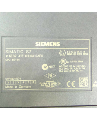 Simatic S7-400H 6ES7 417-4HL04-0AB0 HW:03 V4.0.8 GEB