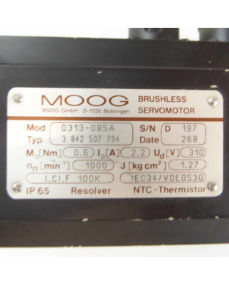 MOOG Servomotor D313-085A 3842507794 GEB