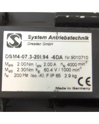System Antriebstechnik Drehstrom-Motor DSM4-07.3-20I.94-6DA GEB