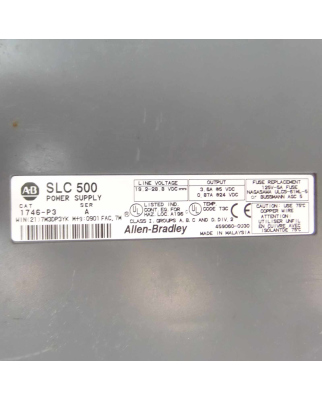 Allen Bradley Power Supply SLC 500 1746-P3 Ser.A GEB