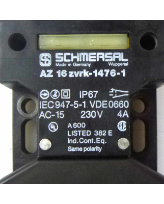 SCHMERSAL Sicherheitsschalter AZ 16zvrk-1476-1 GEB