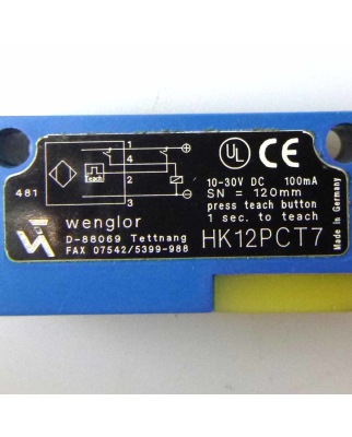 wenglor Reflextaster mit Hintergrundausblendung HK12PCT7 GEB