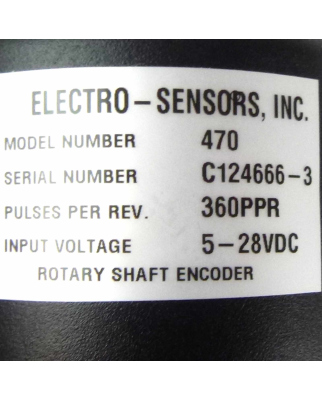 Electro-Sensors Rotary Shaft Encoder 470 GEB