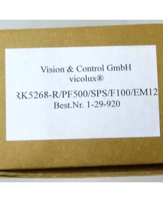 Vision & Control Ringbeleuchtung RK5268-R/ PF500/SPS/F100/EM12 OVP