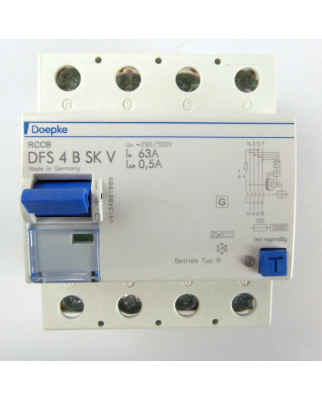 Doepke Fehlerstromschutzschalter DFS4 SK V500 09147984 63-4/0,50 OVP