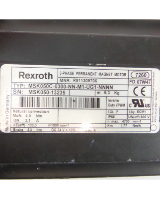Rexroth Servomotor MSK050C-0300-NN-M1-UG1-NNNN R911309706 GEB