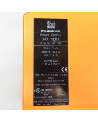 ifm AS-Interface Power Supply AC1207 #K2 GEB
