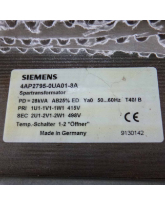 Siemens Simovert Spartransformator 4AP2795-0UA01-8A NOV