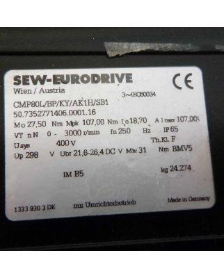 SEW-EURODRIVE Servomotor CMP80L/BP/KY/AK1H/SB1 GEB