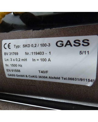 Gass Drossel BV 31769 SKD 0,2 / 100-3 GEB