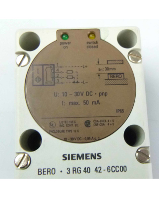 Siemens BERO Induktiver Näherungsschalter 3RG4042-6CC00 GEB