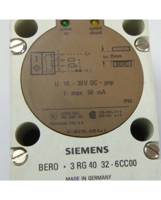 Siemens BERO Induktiver Näherungsschalter 3RG4032-6CC00 GEB