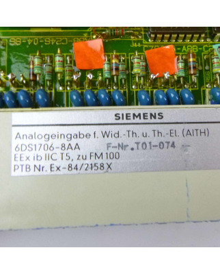 Siemens Teleperm M Analogeingabebaugruppe 6DS1706-8AA E-Stand: 01 GEB