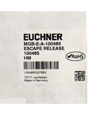Euchner Fluchtentriegelung MGB-E-A-100465 OVP