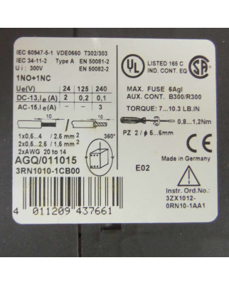 Siemens Auswertegerät 3RN1010-1CB00 OVP