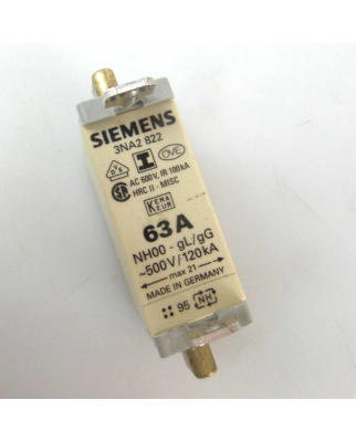 Siemens NH-Sicherungseinsatz 3NA2 822 63A GEB