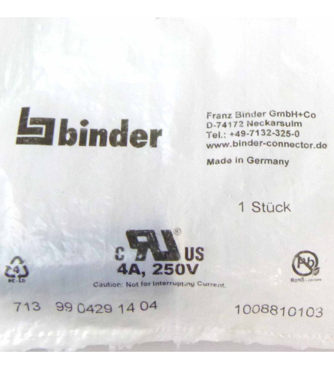 binder Stecker 713 99 0429 14 04 1008810103 OVP