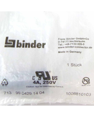 binder Stecker 713 99 0429 14 04 1008810103 OVP