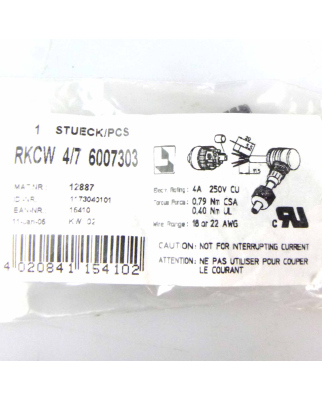 binder Stecker RKCW 4/7 6007303 OVP