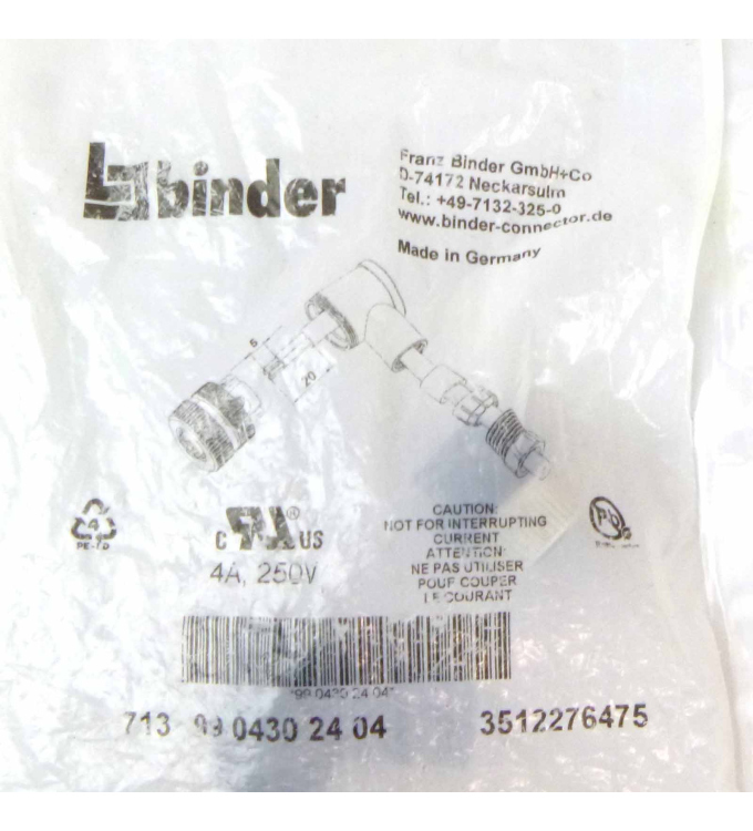 binder Stecker 713 99 0430 24 04 3512276475 OVP
