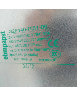 ebm-papst Radiallüfter G2E140-PI51-09 230V GEB