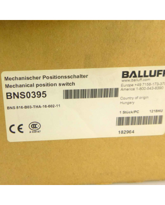 Balluff Reihenpositionsschalter BNS0395 BNS816-B03-THA-16-602-11 GEB
