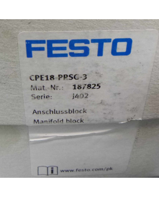 Festo Anschlussblock CPE18-PRSG-3 187825 OVP
