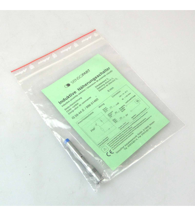 SENSOPART Induktiver Näherungsschalter IS 58-44-S 996-51460 OVP