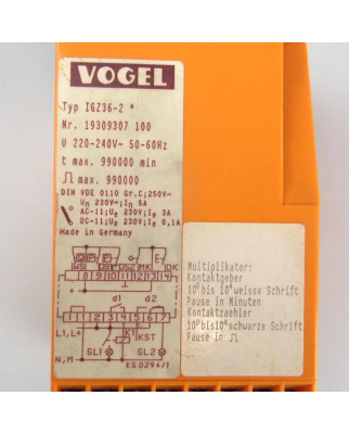 Vogel Schmiergerät IGZ36-2 19309307100 GEB